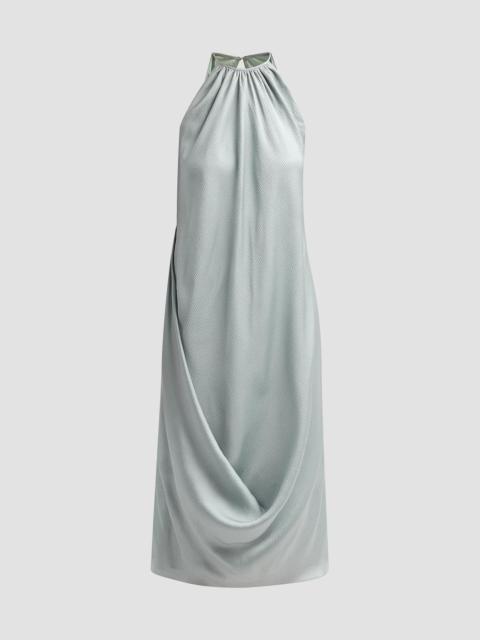 AMSALE Women's Halterneck Draped Midi Dress - Jade