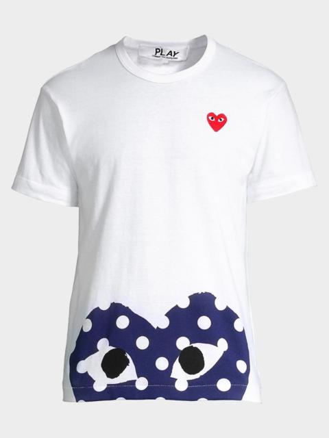 Comme Des Garçons Half Polka Dot Graphic Tee