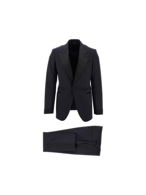 STRETCH WOOL TAILORED TUXEDO SUIT