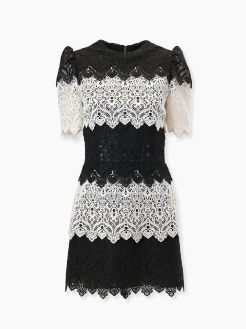 CAROLINA HERRERA Lace Trim Mini Dress