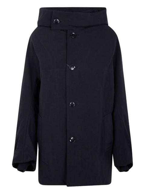 Y's hooded buttoned coat