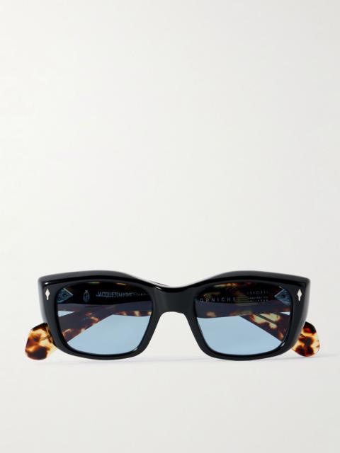 JACQUES MARIE MAGE Corniche Square-Frame Acetate Sunglasses Black