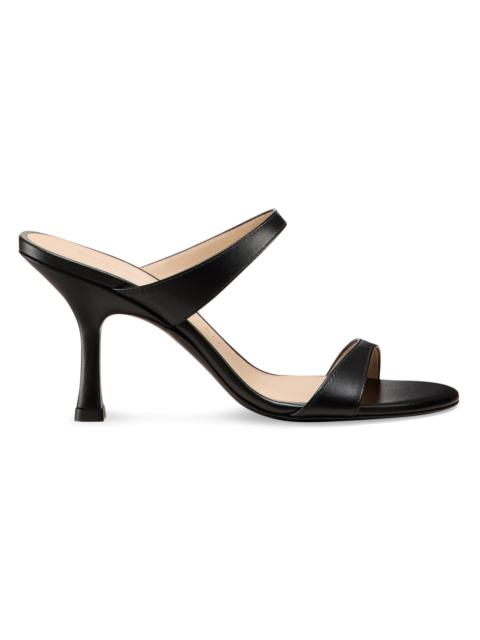 Stuart Weitzman Women's Nudist 85MM Leather Sandals - Black