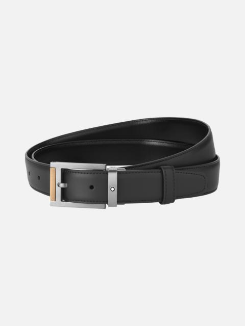 Montblanc Black 30 mm leather belt
