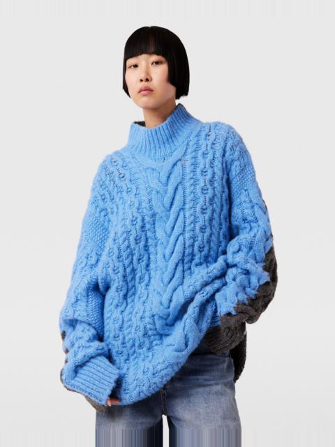 Stella McCartney Two-Tone Cable Knit Oversized Sweater