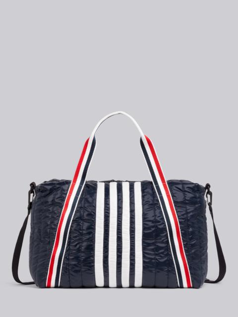 Thom Browne Navy Quilted Ripstop Tricolor Webbing Handles 4-Bar Gym Bag
