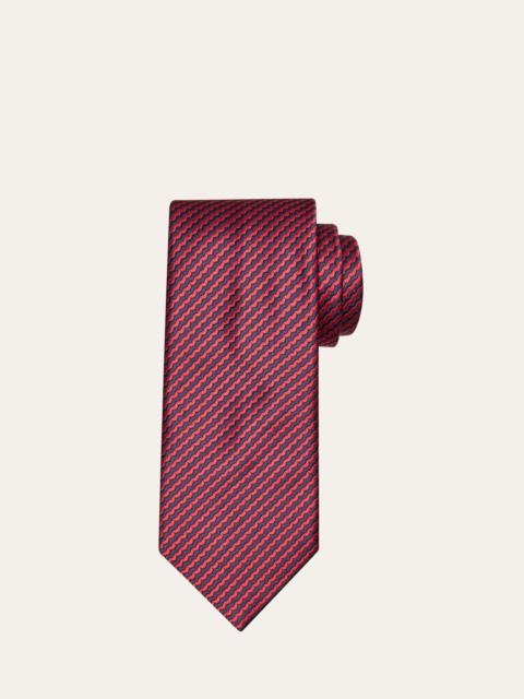 Brioni Men's Woven Stripe Silk Tie