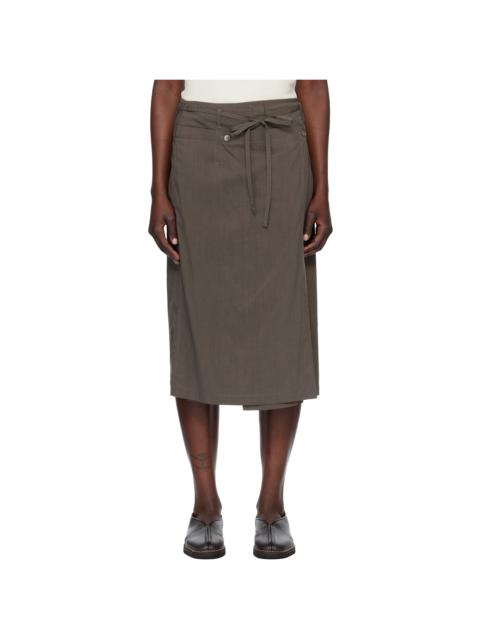 Lemaire Brown Convertible Midi Skirt