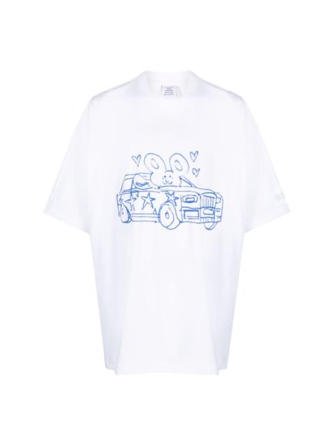 illustration-print cotton T-shirt
