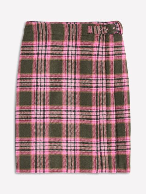 BODEN Helen Wool Kilt Skirt-Olive, Green and Pink Check