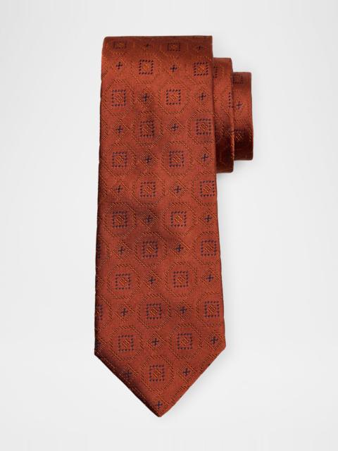 Brunello Cucinelli Men's Jacquard Silk and Cotton Tie