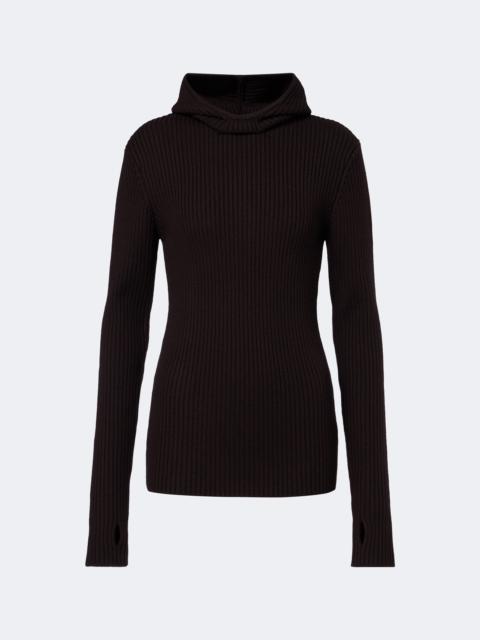 The Frankie Shop Larice ribbed-knit hooded wool sweater