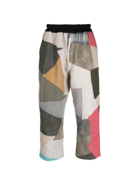 cropped patchwork trousers