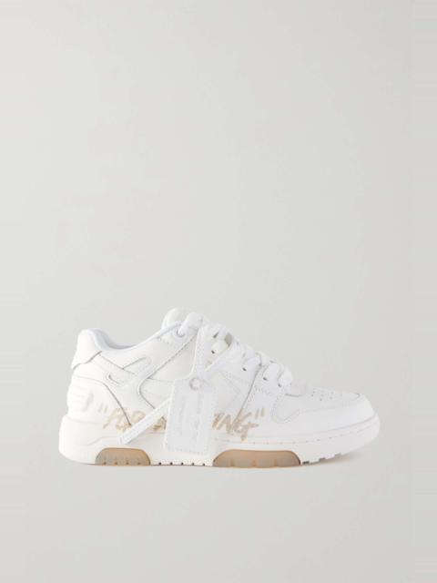 Off-White Out Of Office For Walking glittered leather sneakers