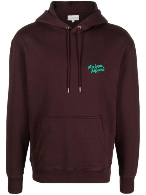 Maison Kitsuné logo-embroidered cotton hoodie