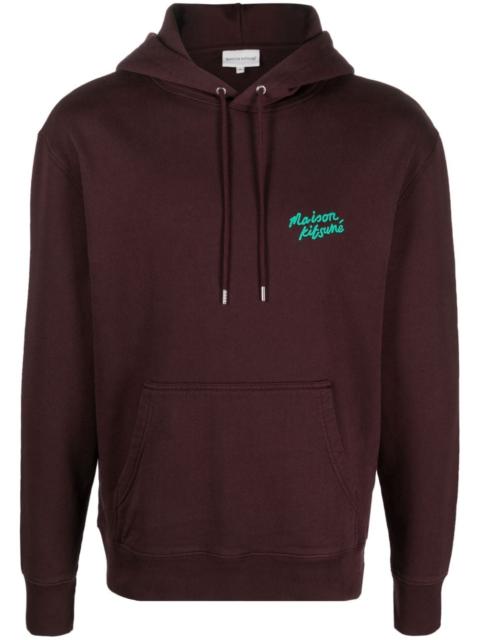 logo-embroidered cotton hoodie