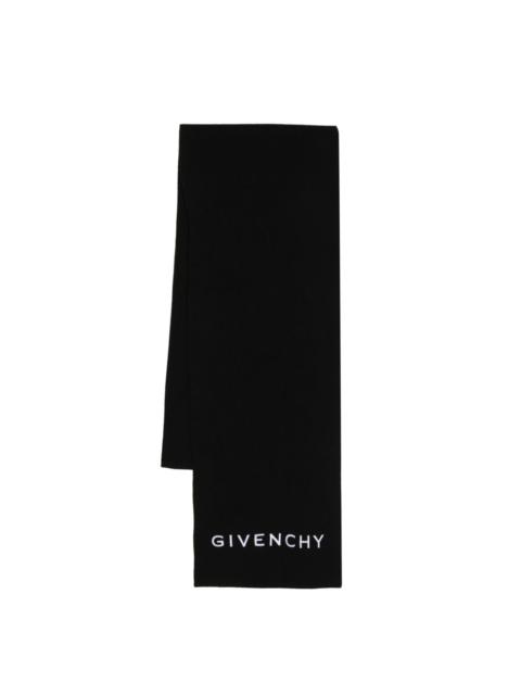 Givenchy logo-embroidered knitted scarf