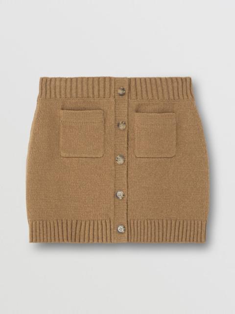 Burberry Monogram Motif Cotton Blend Mini Skirt