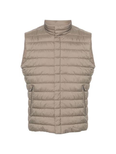 mock-neck quilted gilet