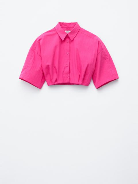 & Other Stories Pleated Hem Crop Shirt