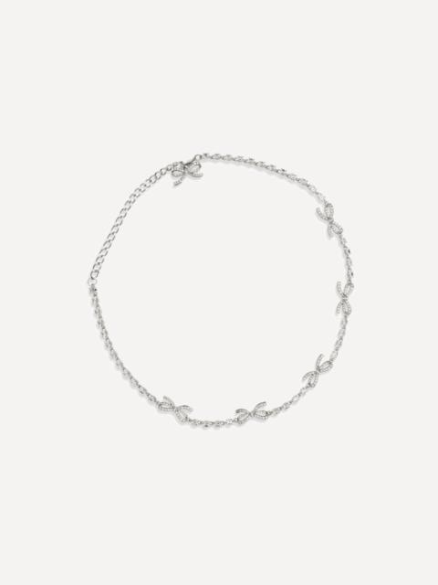 self-portrait Crystal Bow Necklace