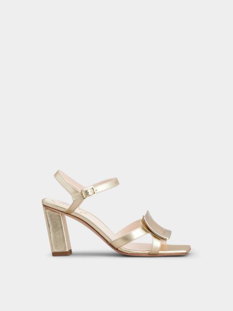 Roger Vivier Belle Vivier Metal Buckle Sandals in Nappa Leather