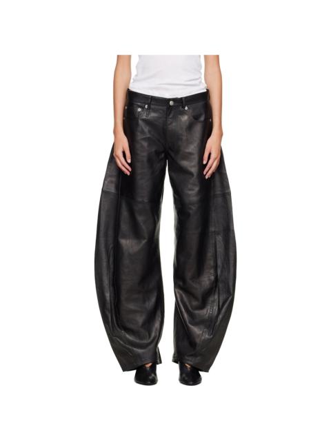 R13 Black Janine Barrel Leather Pants