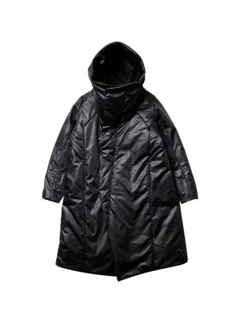 padded hooded long coat