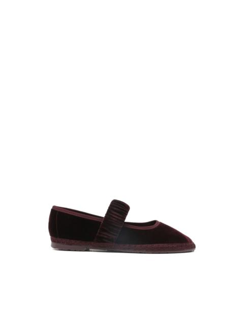 FLABELUS Mafalda ruched-strap ballet flats