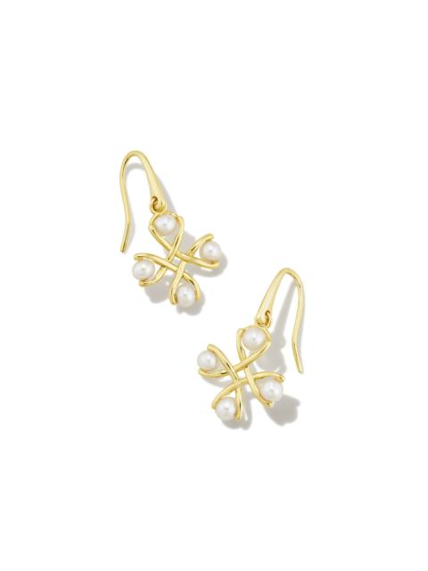 KENDRA SCOTT Everleigh Gold Pearl Drop Earrings in Freshwater Cultured Pearl