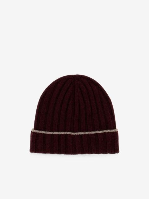 Brunello Cucinelli ribbed-knit contrast-stripe beanie hat