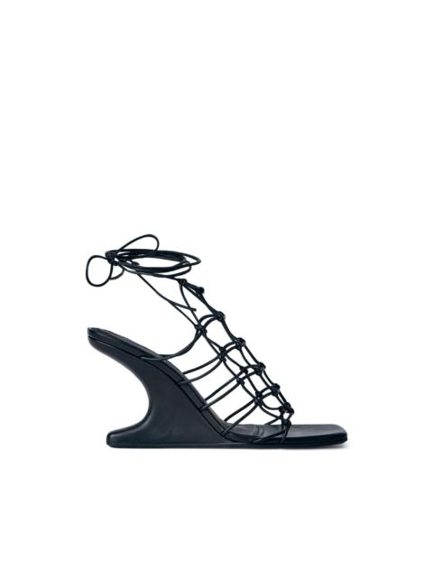 Rick Owens Web Cantilever caged sculpted wedge sandals