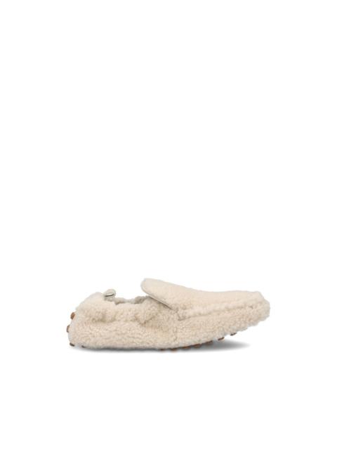 Tod's shearling pebble-detail loafers