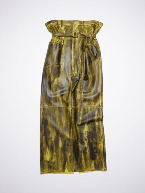 Acne Studios High waist leather maxi skirt - Yellow/black