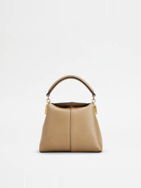 Tod's TOD'S T CASE TOTE MESSENGER BAG IN LEATHER MICRO - BEIGE