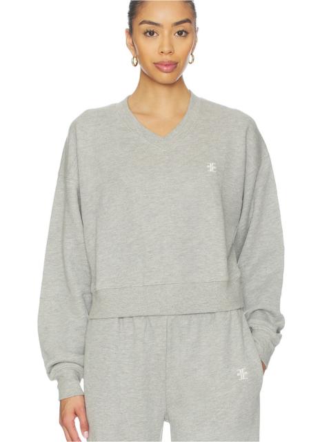 ÉTERNE Cropped V-neck Sweatshirt