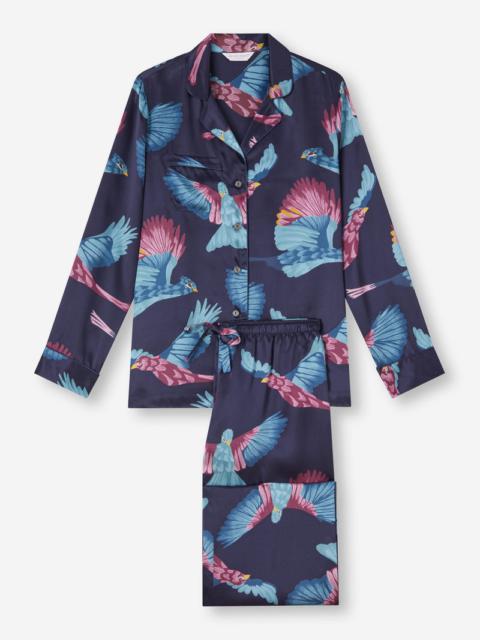 Derek Rose Women's Pyjamas Brindisi 95 Silk Satin Navy