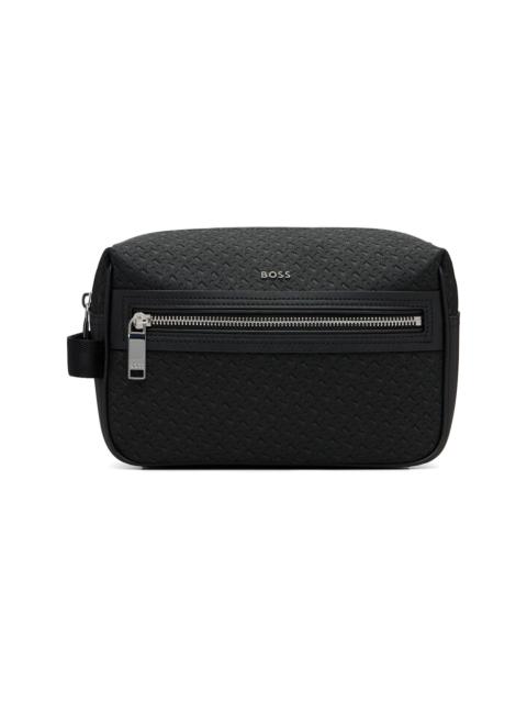 BOSS Black Bonded Leather Toiletry Bag