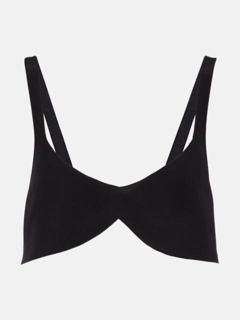 Prada Oversized silk crêpe de chine bra top