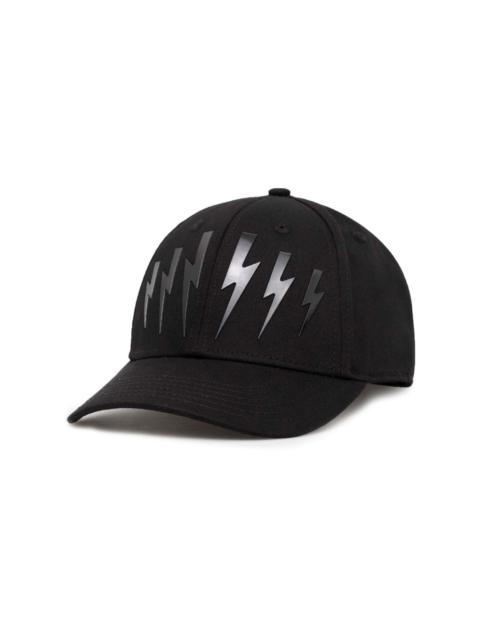 Neil Barrett Thunderbolt-appliqué cap