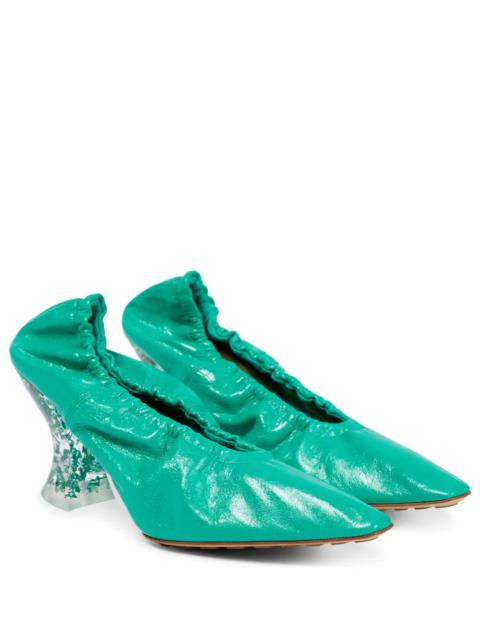 Bottega Veneta Almond crushed-leather pumps