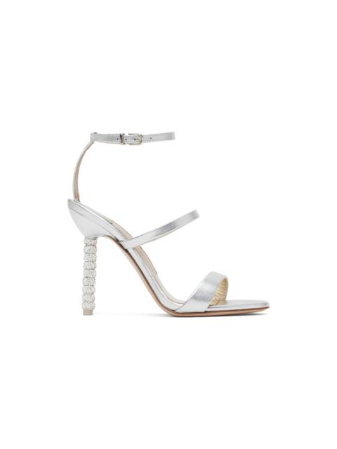 SOPHIA WEBSTER Silver Rosalind Crystal Heeled Sandals