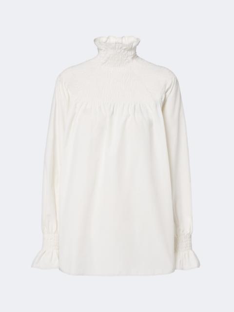 Ralph Lauren Shirred high-neck blouse