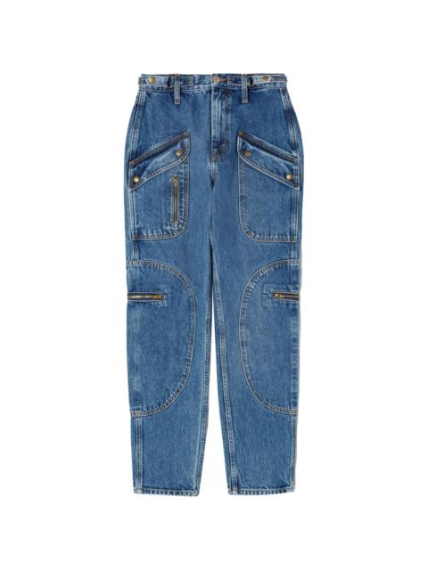 RE/DONE Racer high-rise cotton tapered jeans