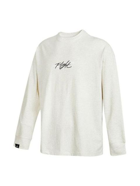 Jordan Men's Air Jordan SS22 Loog Printing Long Sleeves Round Neck Autumn Creamy White DH8963-141