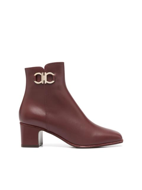 FERRAGAMO Gancini plaque ankle boots