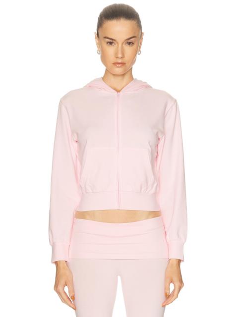 SKIMS Cotton Jersey Zip Up Slim Hoodie