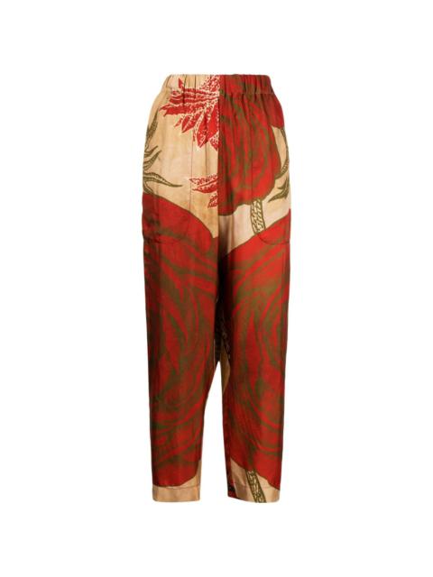UMA WANG floral-print tapered trousers