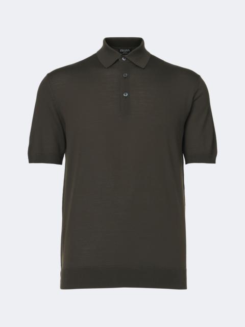 ZEGNA Wool piqué polo shirt