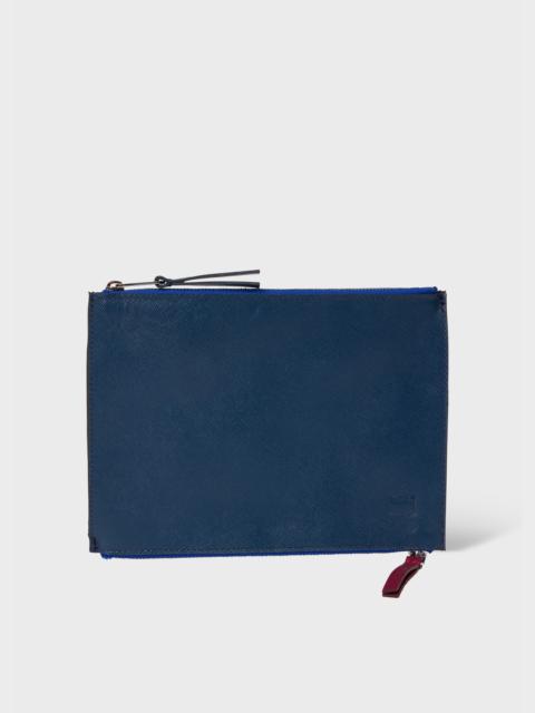 Paul Smith Navy Two-Tone Zip Travel Pouch
